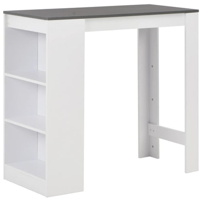 Barbord med hylle hvit 110x50x103 cm