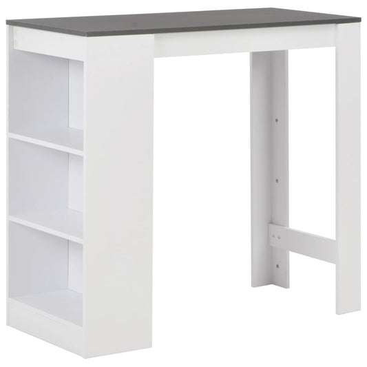 Barbord med hylle hvit 110x50x103 cm