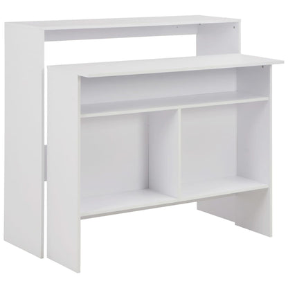 Barbord med 2 bordplater 130x40x120 cm hvit