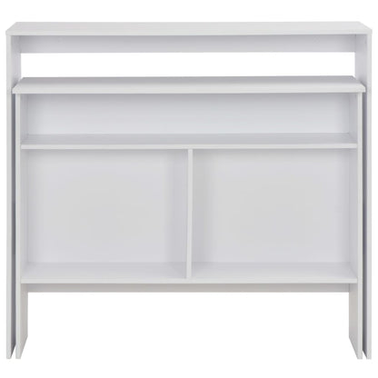 Barbord med 2 bordplater 130x40x120 cm hvit