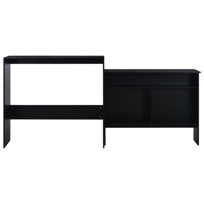 Barbord med 2 bordplater svart 130x40x120 cm