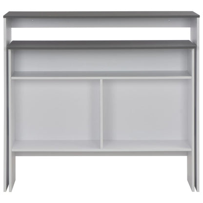 Barbord med 2 bordplater hvit og grå 130x40x120 cm