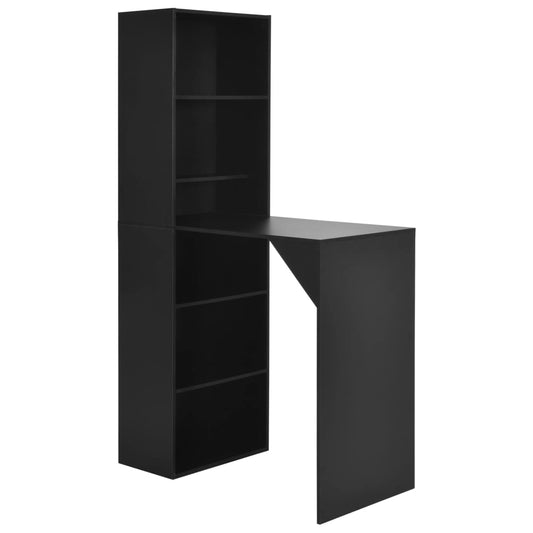 Barbord med skap 115x59x200 cm svart