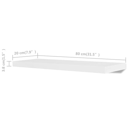 Vegghylle Hvit 4 stk 80 cm