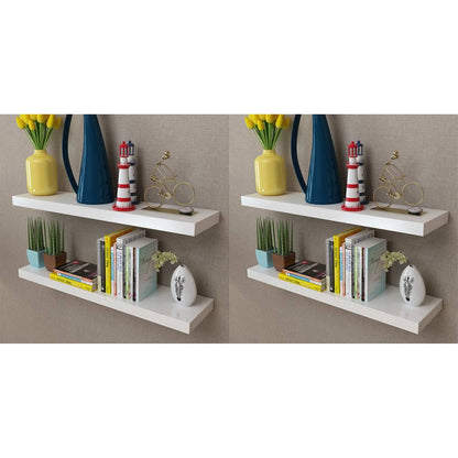 Vegghylle Hvit 4 stk 80 cm