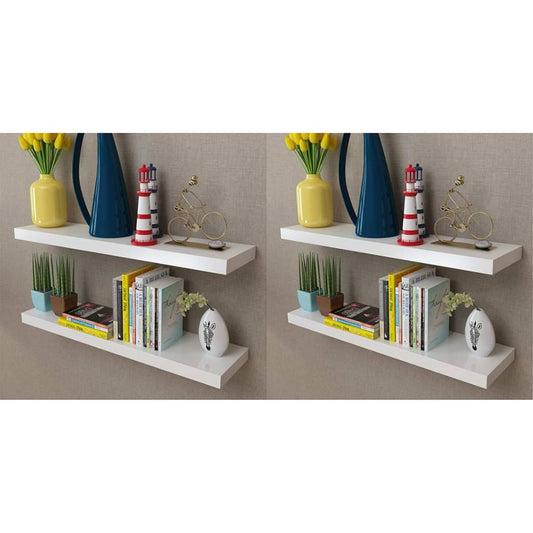 Vegghylle Hvit 4 stk 80 cm