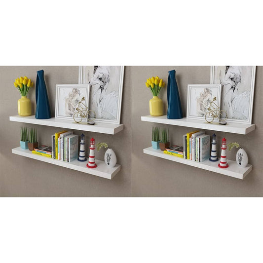 Vegghylle Hvit 4 stk 100 cm