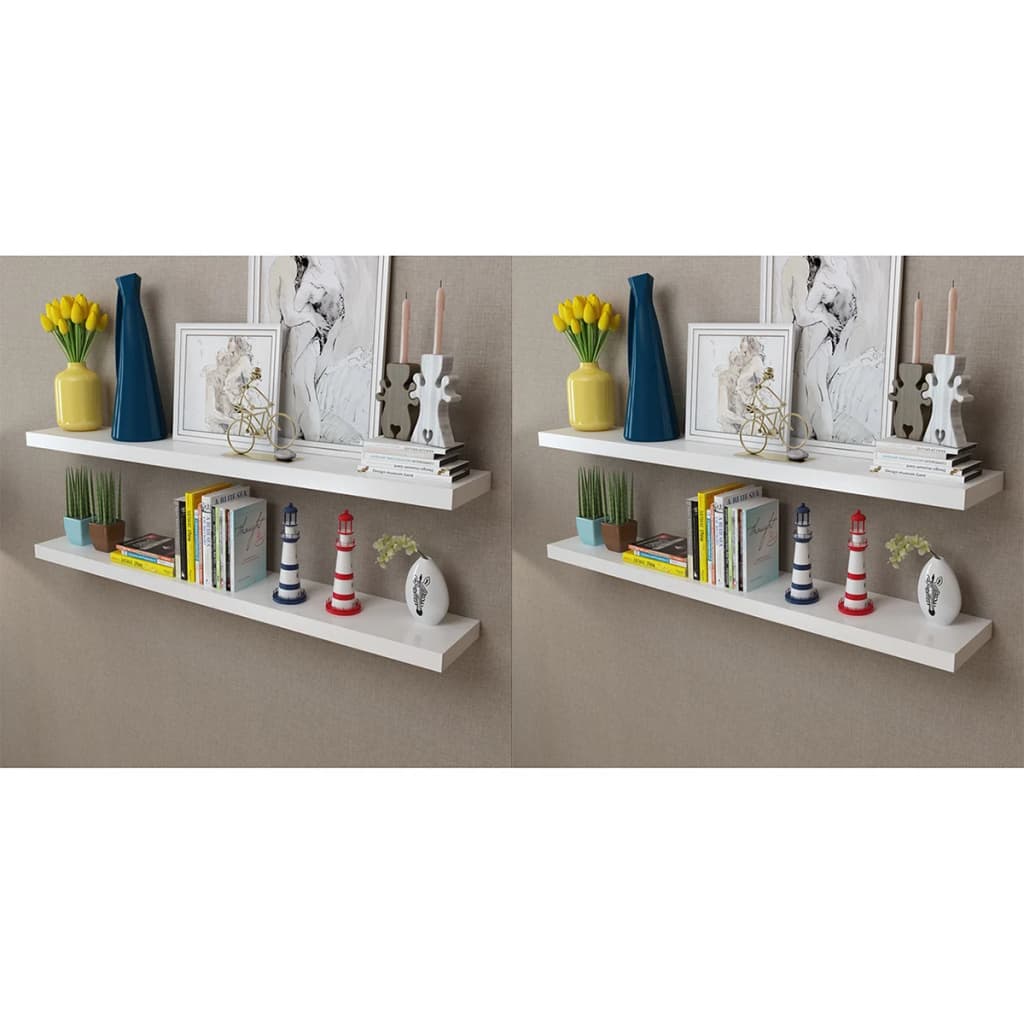 Vegghylle Hvit 4 stk 120 cm