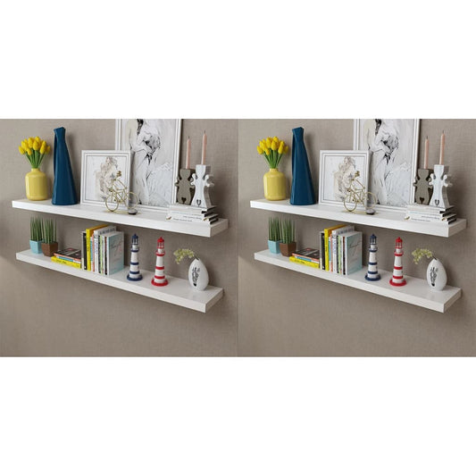 Vegghylle Hvit 4 stk 120 cm