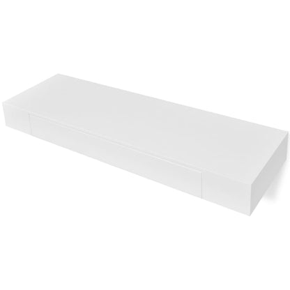 Vegghylle Hvit med skuff 2 stk 80 cm