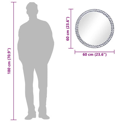 Veggspeil 60 cm herdet glass
