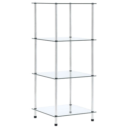 Bokhylle DIV. 4 etasjer gjennomsiktig 40x40x100 cm herdet glass