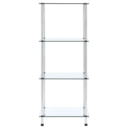 Bokhylle DIV. 4 etasjer gjennomsiktig 40x40x100 cm herdet glass