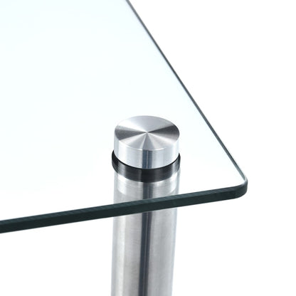 Bokhylle DIV. 4 etasjer gjennomsiktig 40x40x100 cm herdet glass