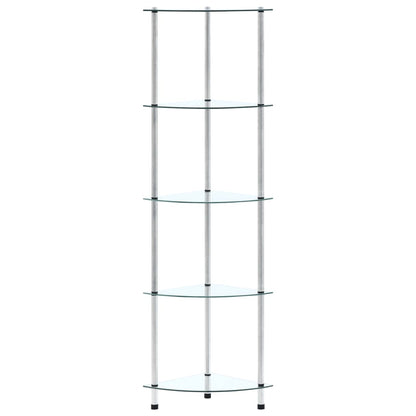 Bokhylle DIV. 5 etasjer gjennomsiktig 30x30x130 cm herdet glass