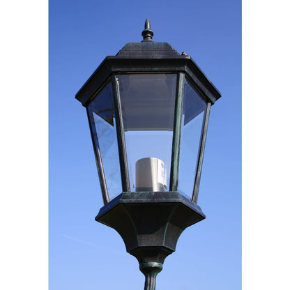 Hagebelysning Lyktstolpe 2-armet 230 cm mørkegrønn/svart aluminum
