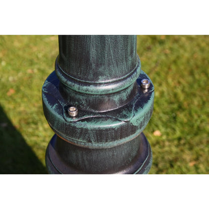 Hagebelysning Lyktstolpe 2-armet 230 cm mørkegrønn/svart aluminum