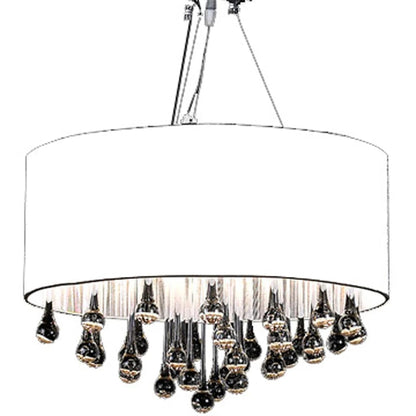 Taklampe Lysekrone med 85 krystaller Hvit