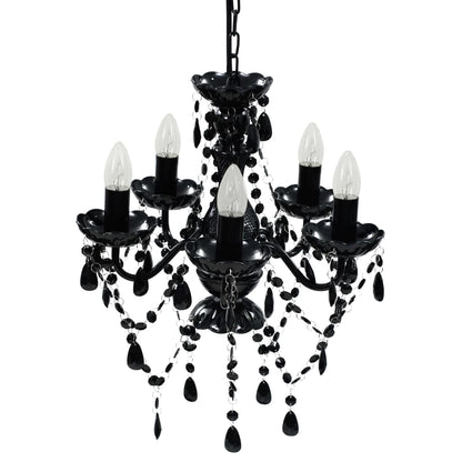 Taklampe lysekrone Svart 5 lyspærer
