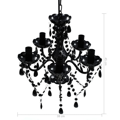 Taklampe lysekrone Svart 5 lyspærer