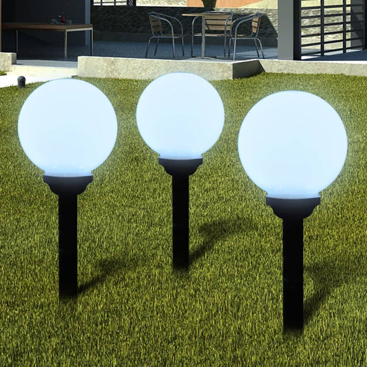 Hagebelysning Mark Solcelle LED-lamper for hagesti 3 stk 20 cm med jordplugg
