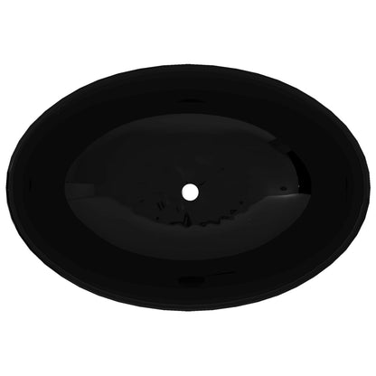 Baderomservant Luksuriøs keramisk oval Svart 40 x 33 cm