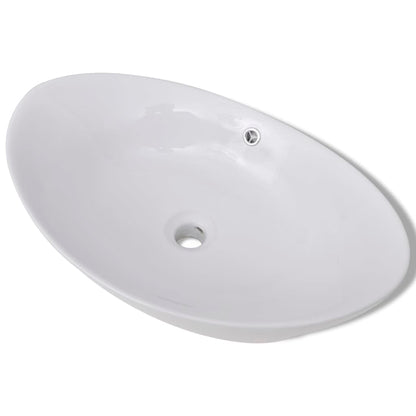 Baderomsvask Luksus Keramisk Vask med Overløp 59 x 38,5 cm