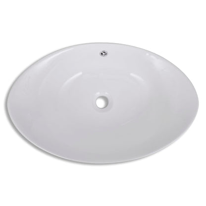 Baderomsvask Luksus Keramisk Vask med Overløp 59 x 38,5 cm