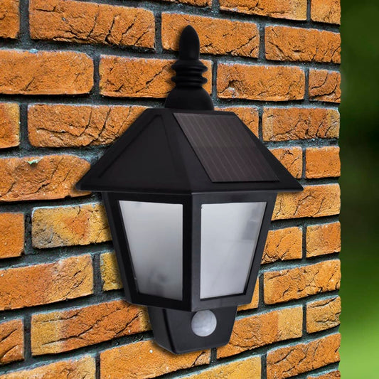 Hagebelysning Vegg Solcelle Vegglampe med bevegelsessensor