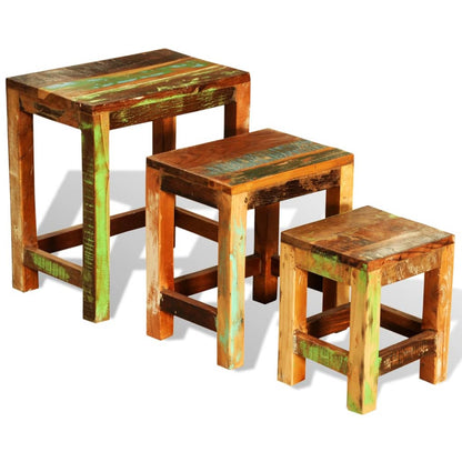 Sidebord Tre 3 deler gammeldags heltre gjenvunnet