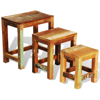Sidebord Tre 3 deler gammeldags heltre gjenvunnet