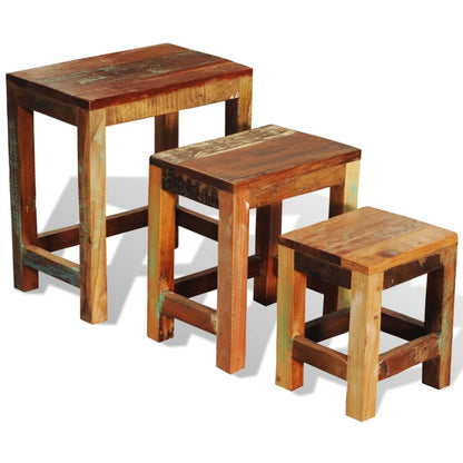 Sidebord Tre 3 deler gammeldags heltre gjenvunnet