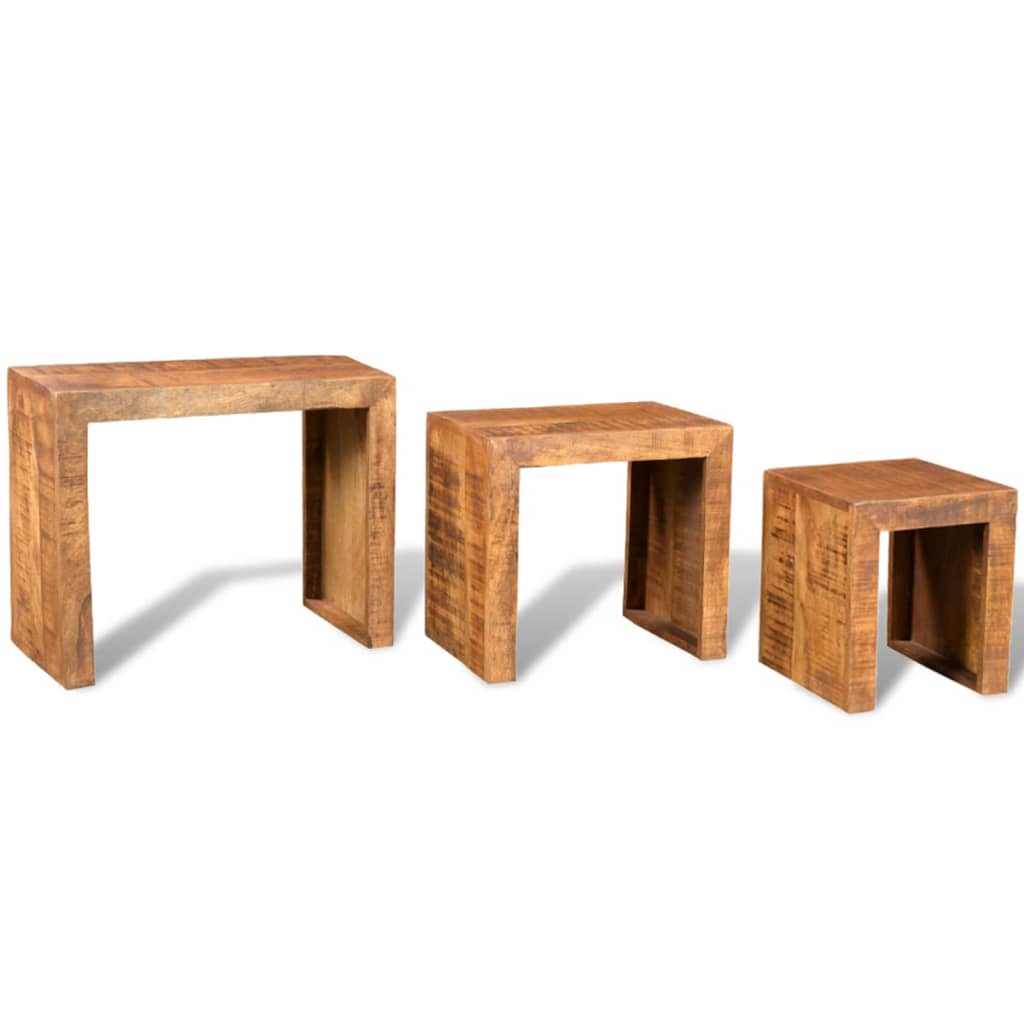 Sidebord Tre Settbord 3 deler heltre mango