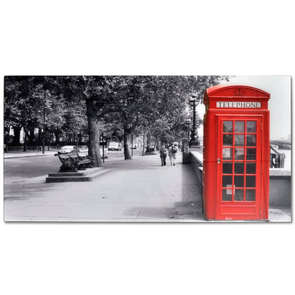 Salongbord Sofabord DIV. med telefonkiosk-print glassplate