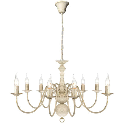 Taklampe Lysekrone Antik 8 x E14 lyspærer Hvit