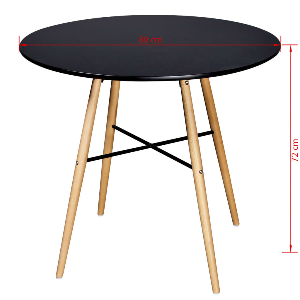 Spisebord Kjøkkenbord Svart rund MDF