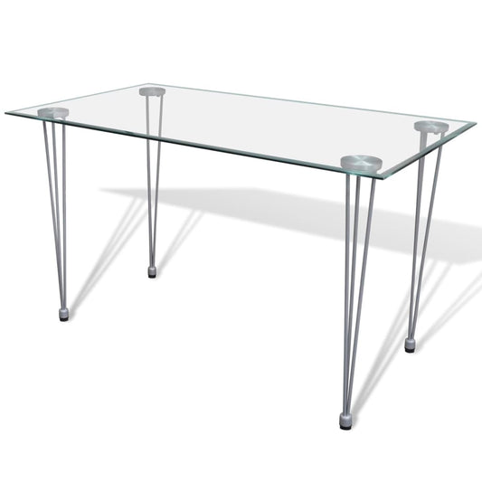 Spisebord med glassplate transparent