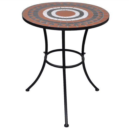 Cafébord Bistrobord terrakotta og hvitt 60 cm mosaikk