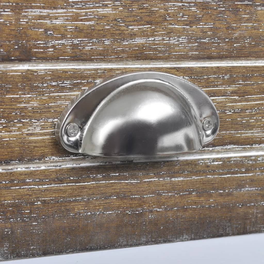 Nattbord Sengbord Brun Hvit med 1 skuff