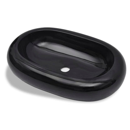 Baderomservant Keramisk oval  svart