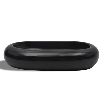 Baderomservant Keramisk oval  svart