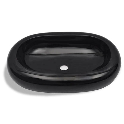 Baderomservant Keramisk oval  svart