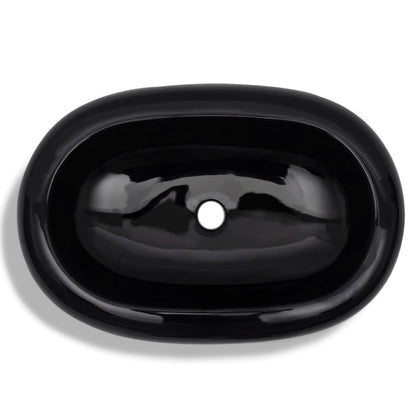 Baderomservant Keramisk oval  svart