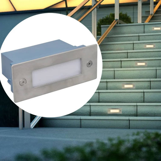Hagebelysning Mark El. Innfelte LED-trappelys 2 stk 44 x 111 x 56 mm