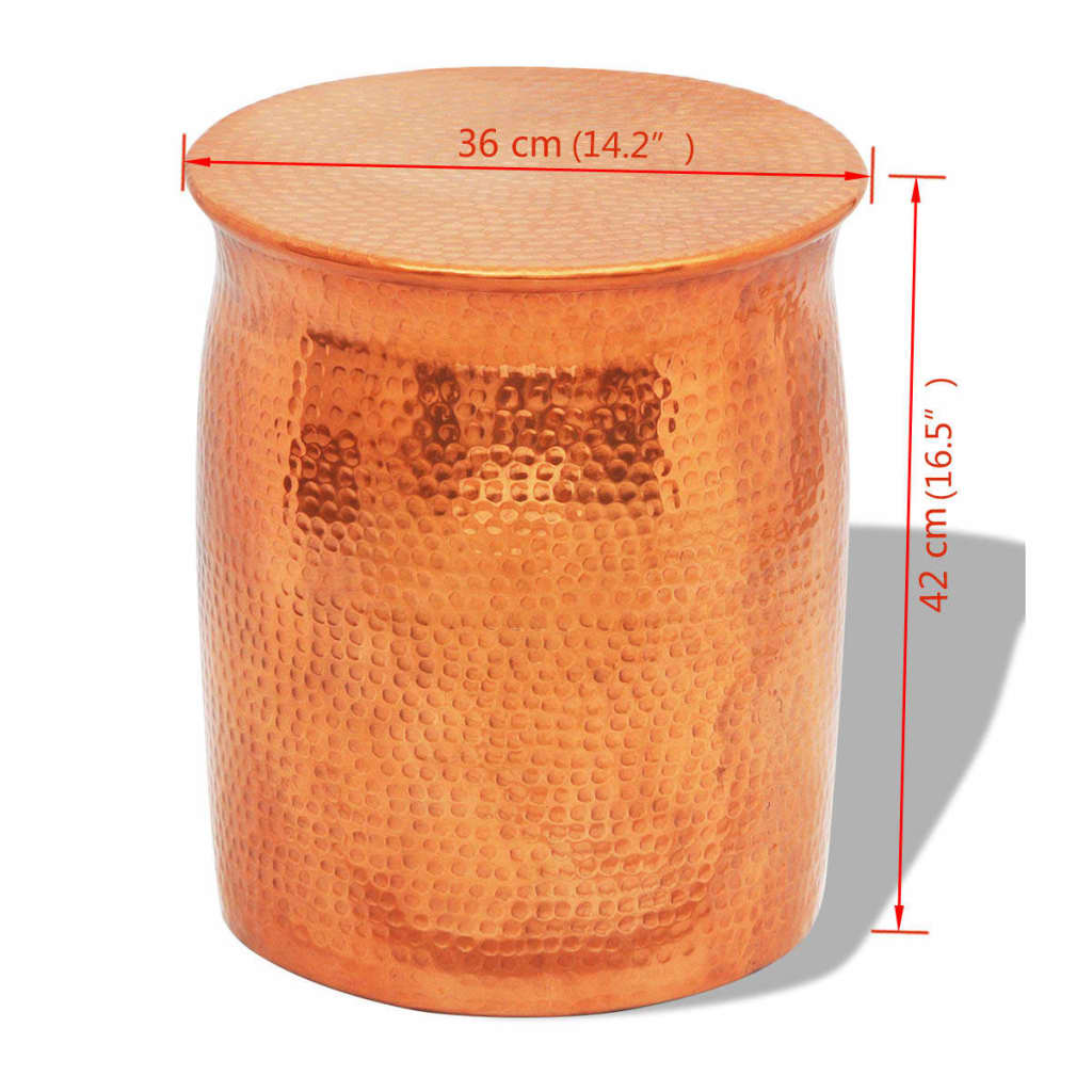 Sidebord DIV. Hamret aluminiumskrakk/ bord messing/ kobberfarget