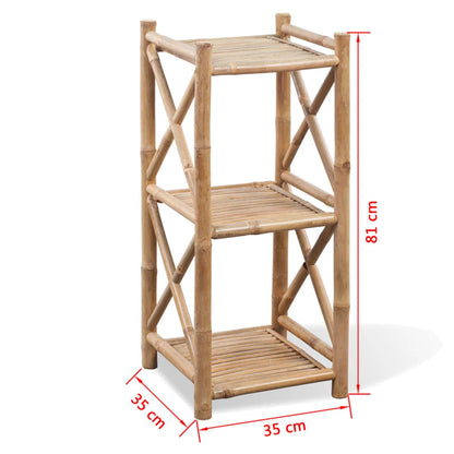 Hagebord Tre Firkantet bambushylle 3 lag