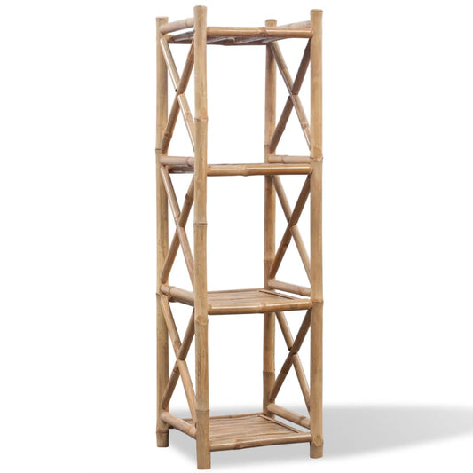 Hagebord Tre Firkantet bambushylle 4 lag