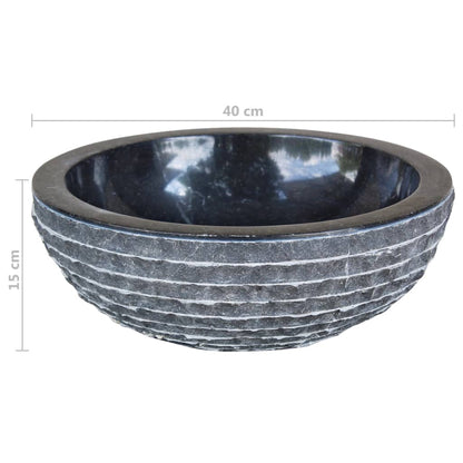 Baderomsvask marmor 40 cm Svart