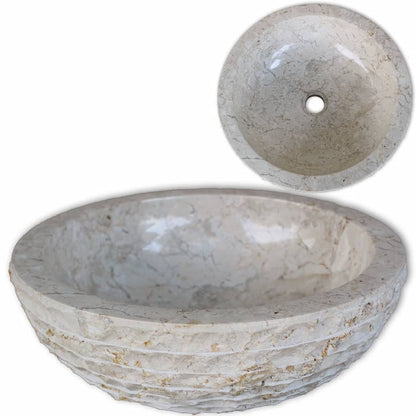 Baderomsvask marmor 40 cm krem