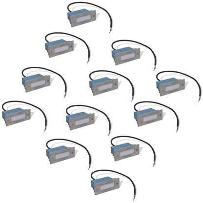 Hagebelysning Mark El. Innfelte LED-trappelys 12 stk 44x111x56 mm